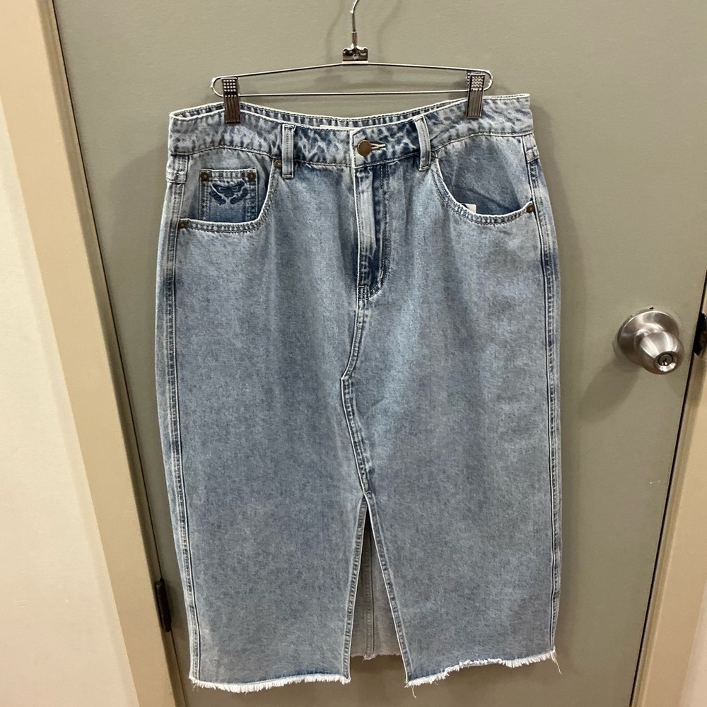 Rip Curl Light Blue Denim Skirt
